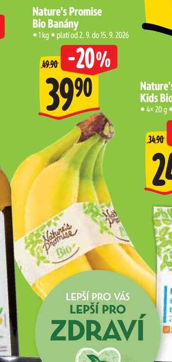 Nature's Promise Bio Banány, 1kg