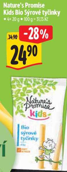 Nature's Promise Kids Bio Sýrové tyčinky, 4x 20 g 