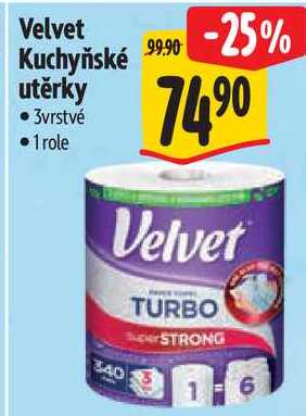 Velvet Kuchyňské utěrky, 1 role