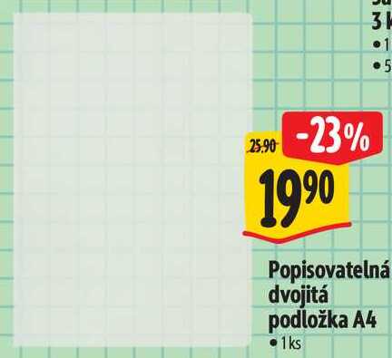 Popisovatelná dvojitá podložka A4