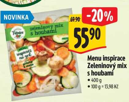 Menu inspirace Zeleninový mix s houbami, 400 g 