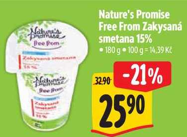 Nature's Promise Free From Zakysaná smetana 15%, 180 g