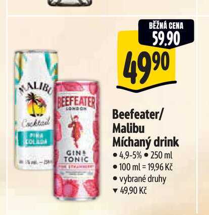 Beefeater/ Malibu Míchaný drink 250 ml