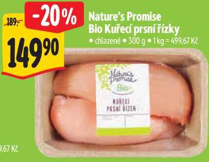 Nature's Promise Bio Kuřecí prsní řízky, 300 g 