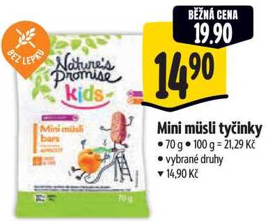 Mini müsli tyčinky, 70 g