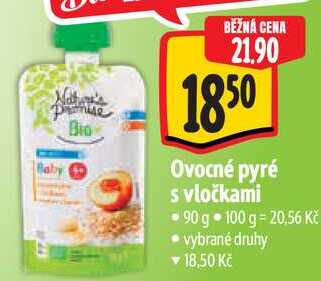Ovocné pyré s vločkami, 90 g