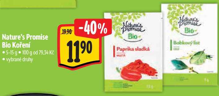 Nature's Promise Bio Koření, 5-15 g