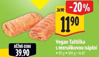 Vegan Taštička s meruňkovou náplní, 85 g