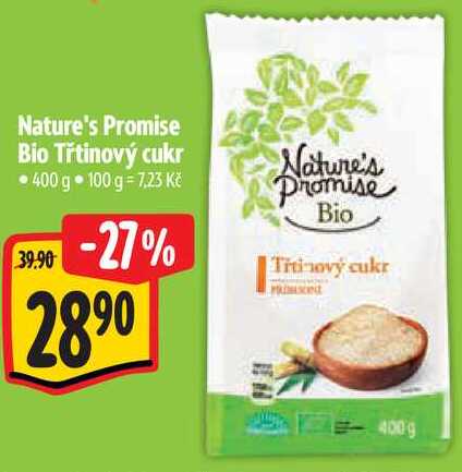 Nature's Promise Bio Třtinový cukr, 400 g v akci