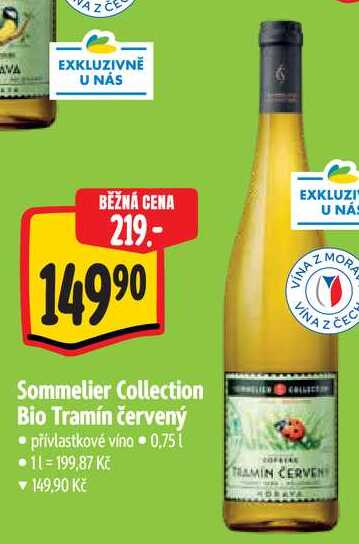 Sommelier Collection Bio Tramín červený, 0,75 l