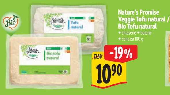Nature's Promise Veggie Tofu natural / Bio Tofu natural, cena za 100 g 