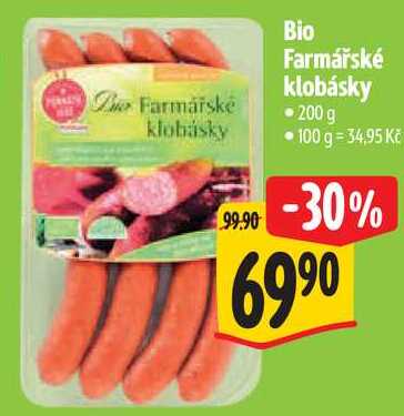 Bio Farmářské klobásky, 200 g