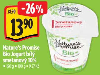 Nature's Promise Bio Jogurt bílý smetanový 10%, 150 g