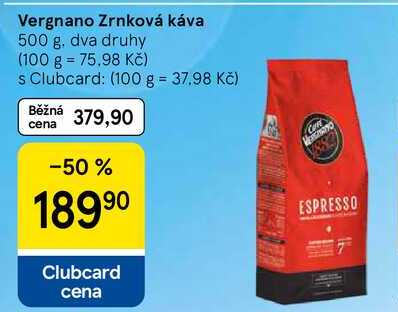 Vergnano Zrnková káva, 500 g, dva druhy