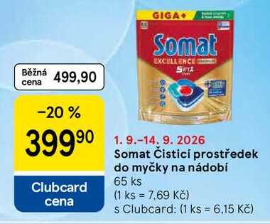 Somat Čisticí prostředek do myčky na nádobí, 65 ks