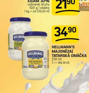 HELLMANN'S MAJONÉZA, TATARSKÁ OMÁČKA 210 ml 