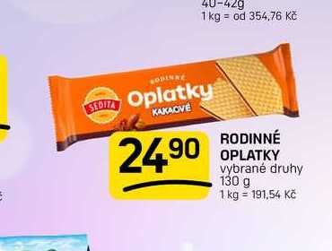 RODINNÉ OPLATKY vybrané druhy 130 g
