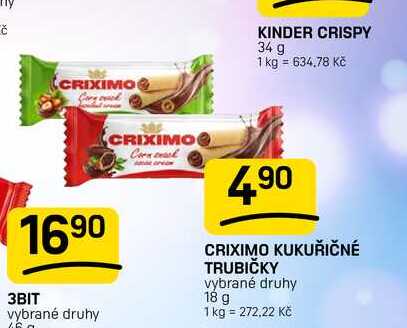 CRIXIMO KUKUŘIČNÉ TRUBIČKY vybrané druhy 18 g