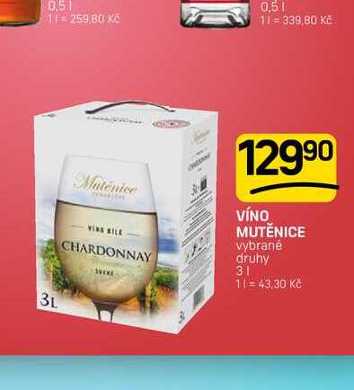 VÍNO MUTĚNICE vybrané druhy 3l