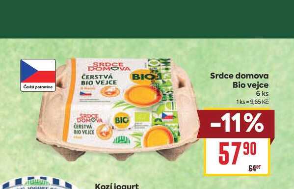 Srdce domova Bio vejce Kozí jogurt 6 ks