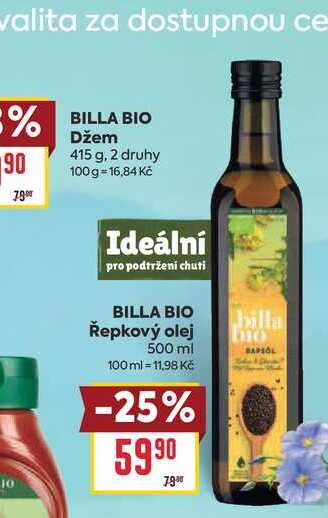 BILLA BIO Řepkový olej 500 ml