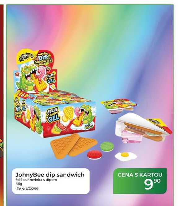JohnyBee dip sandwich zelé cukrovinka s dipem 40g