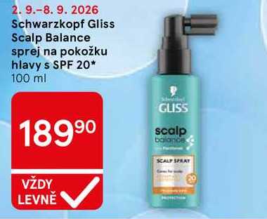 Schwarzkopf Gliss Scalp Balance sprej na pokožku hlavy s SPF 20, 100 ml