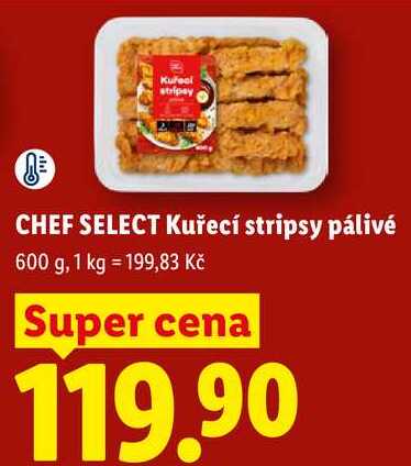 CHEF SELECT Kuřecí stripsy pálivé, 600 g