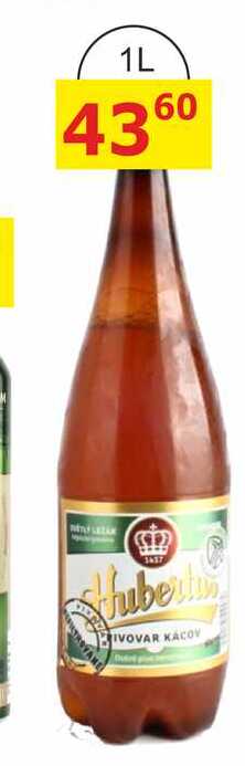 Pivovar Kácov Hubertus Pivo světlý ležák 1l