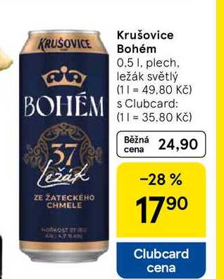 Krušovice Bohém, 0.5 l, plech 