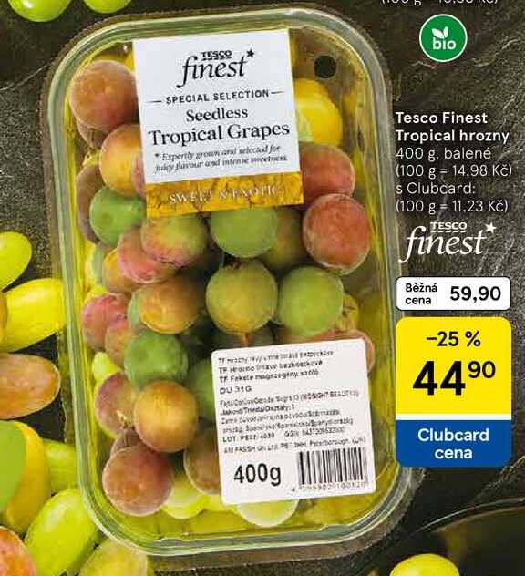 Tesco Finest Tropical hrozny, 400 g, balené 