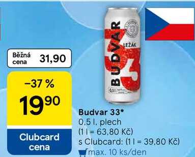 Budvar 33 plech, 0.5 l