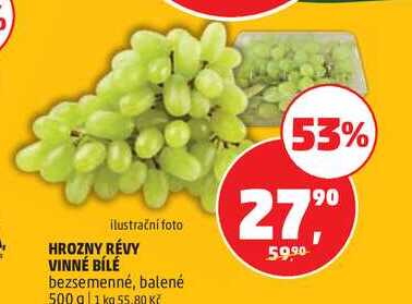 HROZNY RÉVY VINNÉ BÍLÉ bezsemenné, balené, 500 g