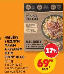 HALUŠKY S UZENÝM MASEM A KYSANÝM ZELÍM PENNY TO GO, 520 g  