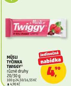 MÜSLI TYČINKA TWIGGY různé druhy, 20/30 g