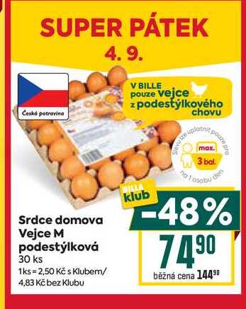 Srdce domova Vejce M podestýlková 30 ks