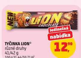 LION tyčinka různé druhy, 41/42 g