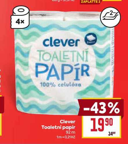 Clever Toaletní papír 92 m
