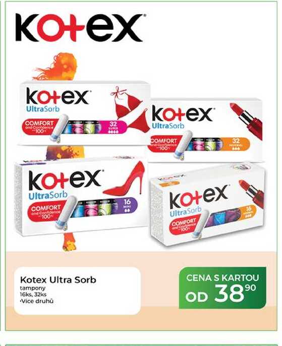 Kotex Ultra Sorb tampony 16ks, 32ks 