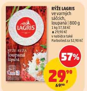 RÝŽE LAGRIS ve varných sáčcích, loupaná, 800 g 