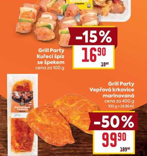 Grill Party Vepřová krkovice marinovaná cena za 400 g