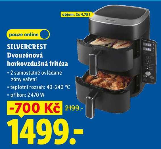 SILVERCREST Dvouzónová horkovzdušná fritéza
