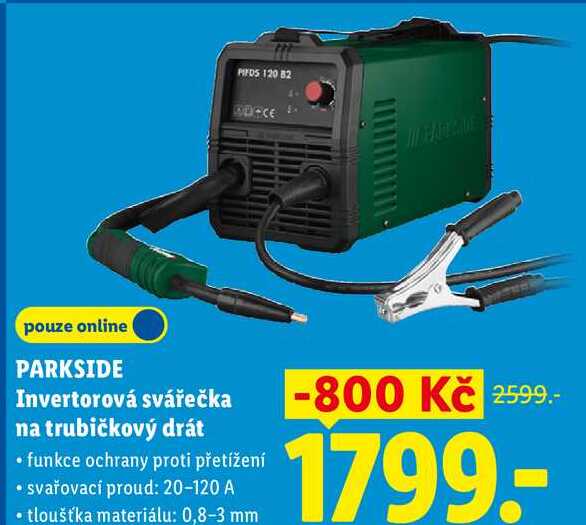 PARKSIDE Invertorová svářečka na trubičkový drát