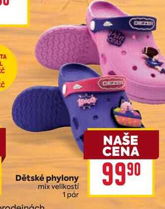 Dětské phylony mix velikostí 1 pár