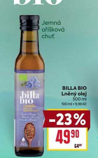 BILLA BIO Lněný olej 500 ml