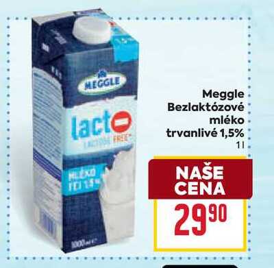 Meggle Bezlaktózové mléko trvanlivé 1,5% 1l