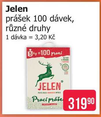 Jelen prášek 100 dávek, různé druhy