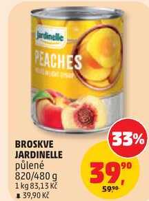 BROSKVE JARDINELLE půlené, 820/480 g 