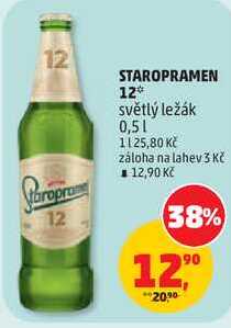 STAROPRAMEN 12 světlý ležák, 0,5 l 