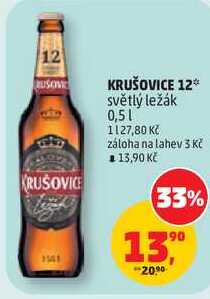 KRUŠOVICE 12 světlý ležák, 0,5 l